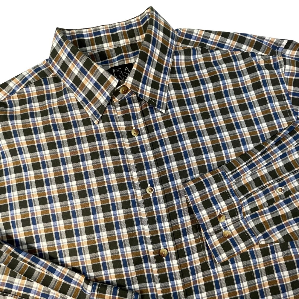 Jos. A. Bank Button Down Mens L Multi Color Traveler Collection Plaid Shirt